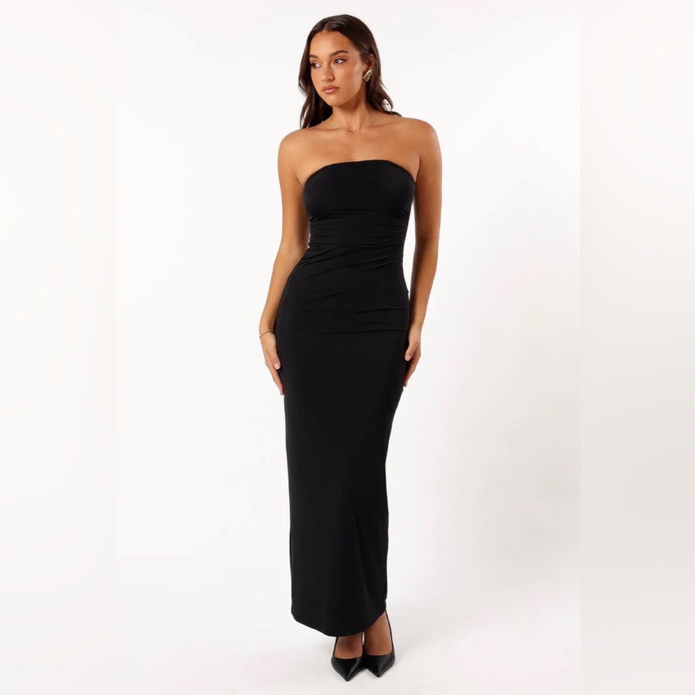 NWOT Petal + Pup BRIXLEY STRAPLESS MAXI DRESS - BLACK Size XS